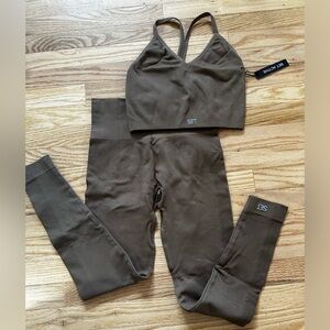 SET Active Brown Leggings and Bra Set